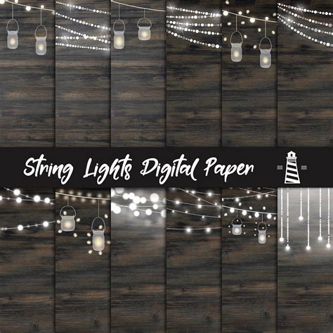 Download Free String Lights Digital Paper Silhouette For Crafts