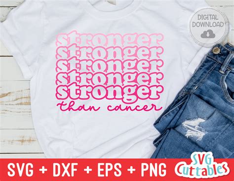Download Free Stronger than Cancer SVG Cut File Files DXF Files