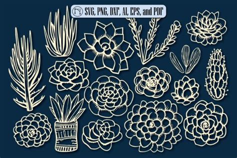 Download Free Succulent Bundle for Cricut Machine