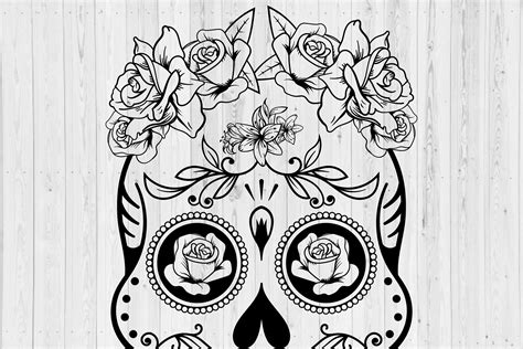 Download Free Sugar Skull SVG Cut File Cut Files