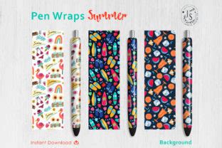 Download Free Summer Beach Pen Wraps PNG File Set Cut Files