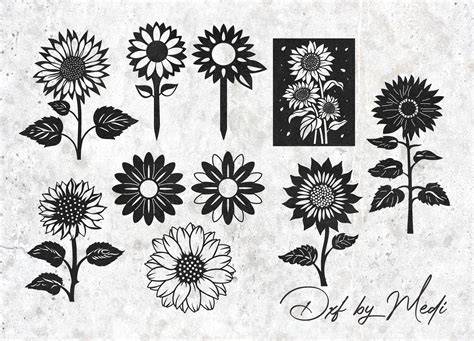 Download Free Summer Cocktail With Sunflowers Svg File DXF Files