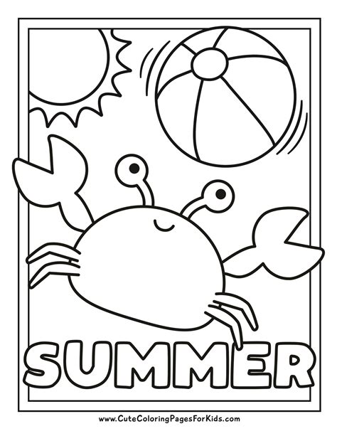 Free Summer Coloring Pages For Toddlers