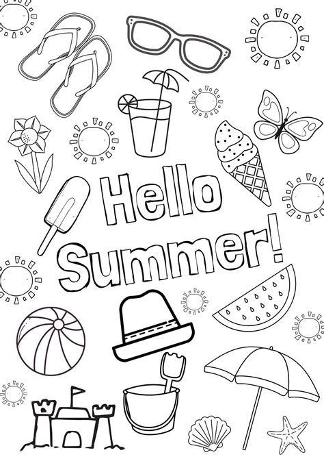 Free Summer Coloring Pages Printable