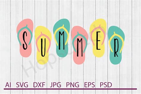 Download Free Summer Flip Flops - SVG/DXF Cutting Files For Crafts