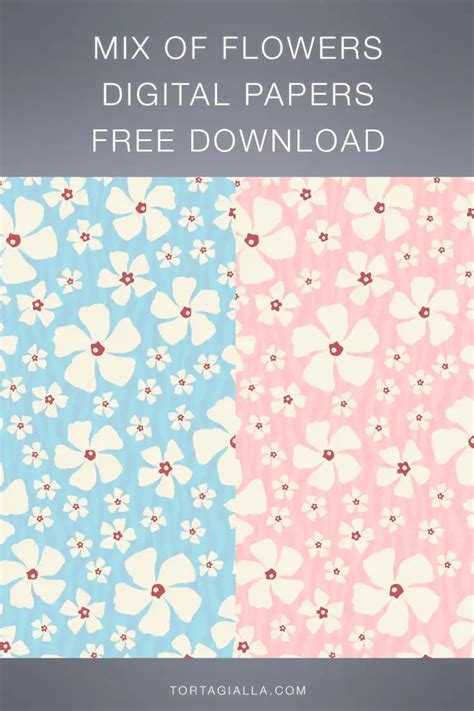 Download Free Summer Flowers Digital Background Papers DXF Files