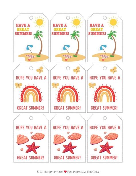 Download Free Summer Gift Tags Images
