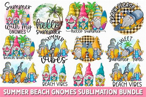 Download Free Summer Gnomes Sublimation Bundle Easy Edite