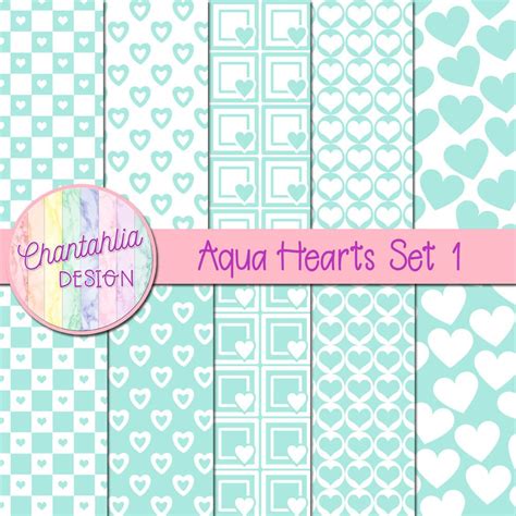Download Free Summer Hearts Digital Papers DXF Files