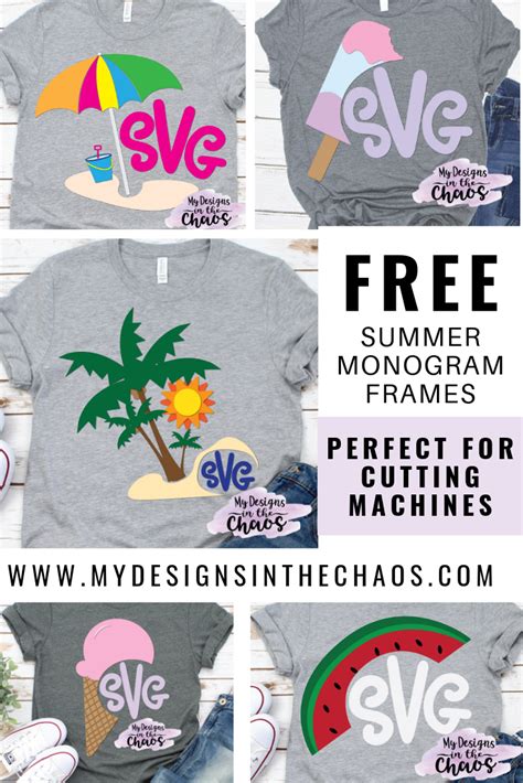 Download Free Summer Monogram Designs Set - SVG, DXF, EPS cutting files. Files