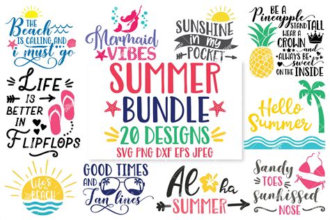 Download Free Summer SVG Mini Bundle Creativefabrica DXF Files