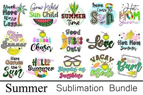 Download Free Summer Sublimation Bundle Files DXF Files