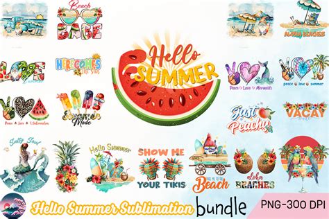 Download Free Summer Sublimation Bundle Silhouette DXF Files