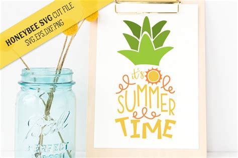 Download Free Summer Time Pineapple SVG Cut File Easy Edite