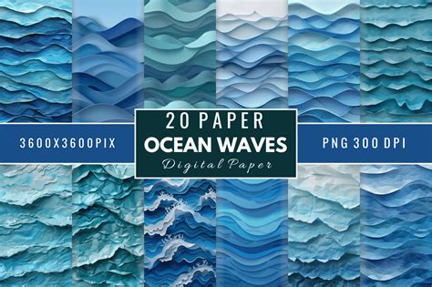 Download Free Summer Waves - Large Digital Papers Commercial Use DXF Files