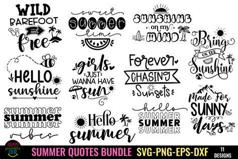 Download Free Summer quotes bundle svg Files DXF Files