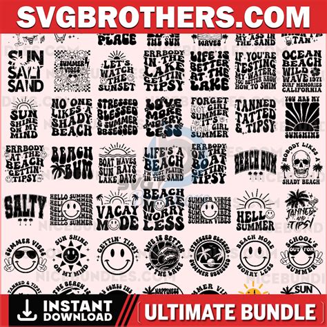 Download Free Summertime Digital Scrapbook Kit. Cricut SVG DXF Files