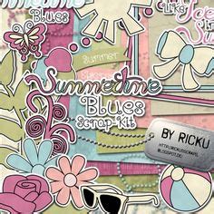 Download Free Summertime Digital Scrapbook Kit. Printable