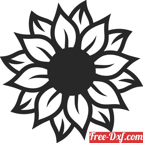 Download Free Sunflower SVG, Sunflower DXF, Cuttable File Files DXF Files