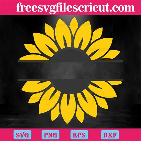 Download Free Sunflower monogram split svg DXF Files