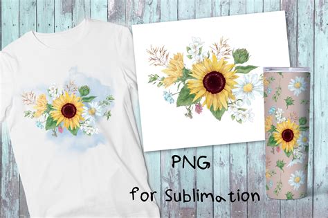 Download Free Sunflower sublimation. Design for printing. Files