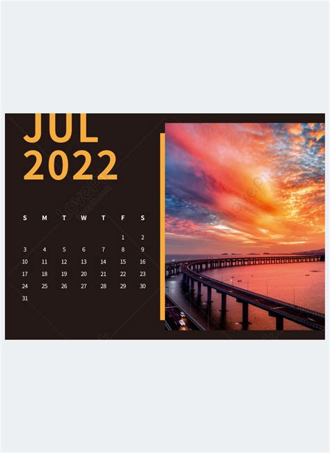 Free Sunset Calendar Imbed