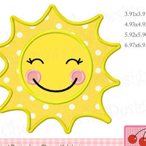 Download Free Sunshine Summer Machine Embroidery Design for Cricut Machine