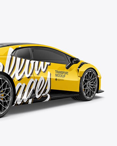 Download Free Super Car Mockup - Back Half Side View PSD Generator