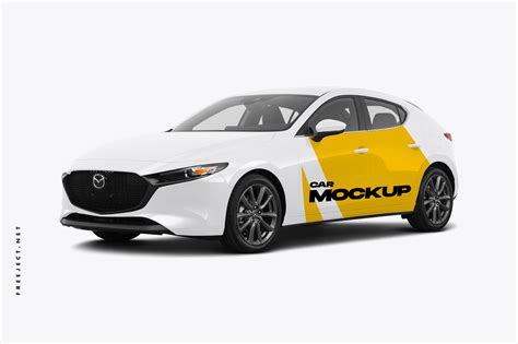 Download Free Super Car Mockup - Front View PSD Object Mockups PSD Files