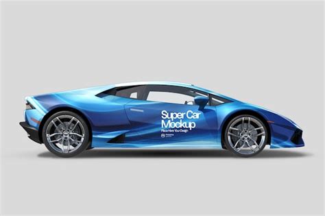 Download Free Super Car Mockup - Half Side View PSD TIFF Files