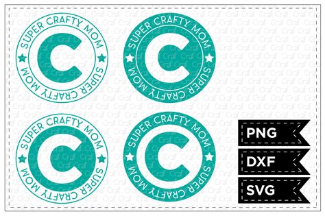 Download Free Super Crafty Mom - Badge DXF Files