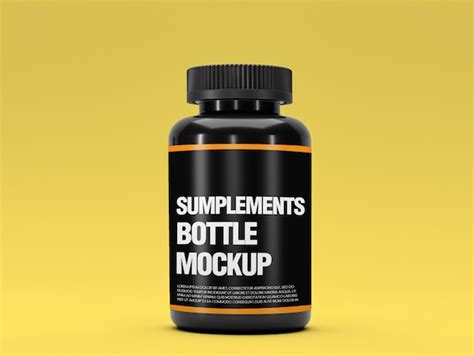 Download Free Supplement Bottle Mockup PSD Templates Generator PSD Files
