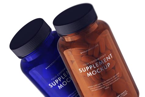 Download Free Supplement Bottle Mockup PSD Templates Object Mockups PSD Files