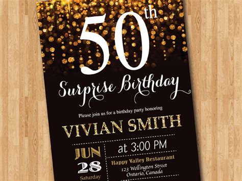 Free Surprise 50th Birthday Invitation Templates
