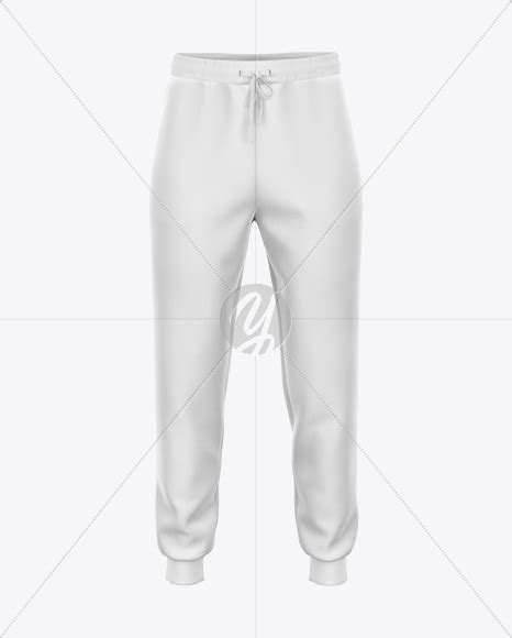 Download Free Sweatpants with Ribbing - Front View PSD Generator