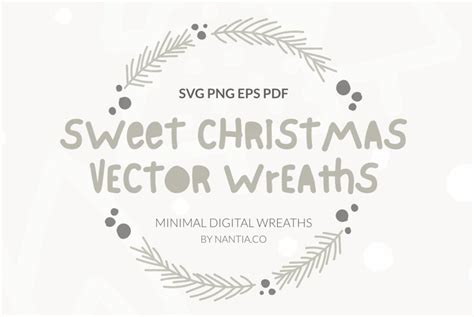 Download Free Sweet Christmas Vector Wreaths Files For Crafts