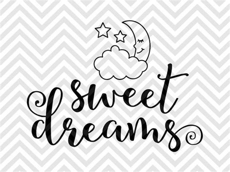 Download Free Sweet Dreams Moon - SVG File, DXF File for Cricut Machine
