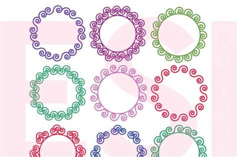 Download Free Swirly Circle Frames Set Files
