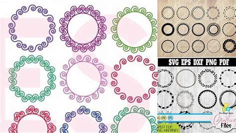 Download Free Swirly Circle Frames Set Files Free PSD Mockups