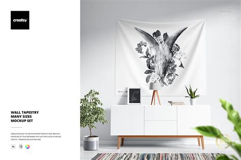 Download Free Tapestry Many Sizes Mockup Set PSD Templates Object Mockups