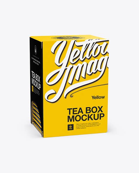 Download Free Tea Box Mockup - Half Side View PSD Generator