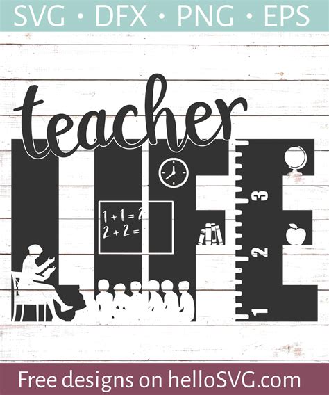 Download Free Teacher Life SVG files DXF Files