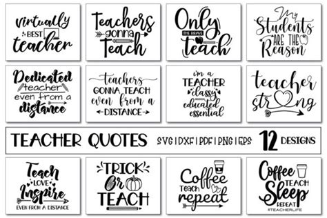 Download Free Teacher quotes bundle svg Files DXF Files