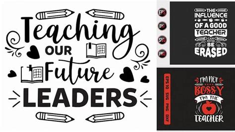 Download Free Teacher quotes typographic vector. Cut Files