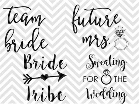Download Free Team Bride Bride Tribe Future Mrs. Sweating for the Wedding For Silhouette