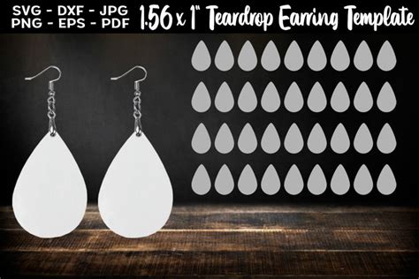 Download Free Teardrop Earring Design, Perfect for Sublimation Cut Files