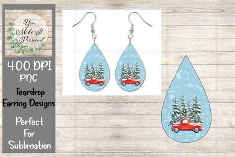 Download Free Teardrop Earring Design, Perfect for Sublimation for Cricut Machine