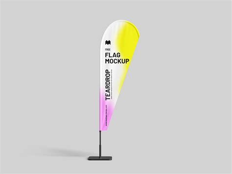 Download Free Teardrop Flag Mockup - Front View PSD Generator