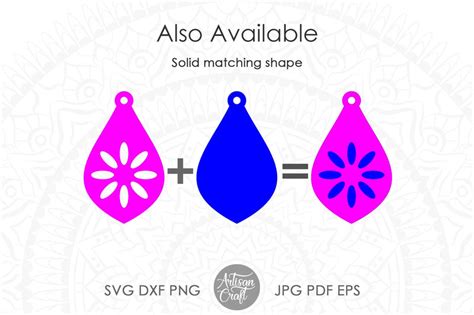 Download Free Teardrop earrings SVG Cut File Commercial Use DXF Files