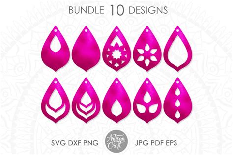 Download Free Teardrop earrings SVG Cut File Cut Files